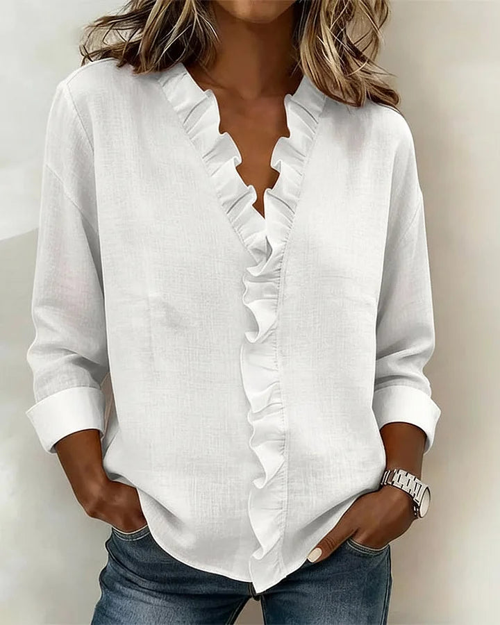 Chloe | Lightweight V Neck Everyday Blouse