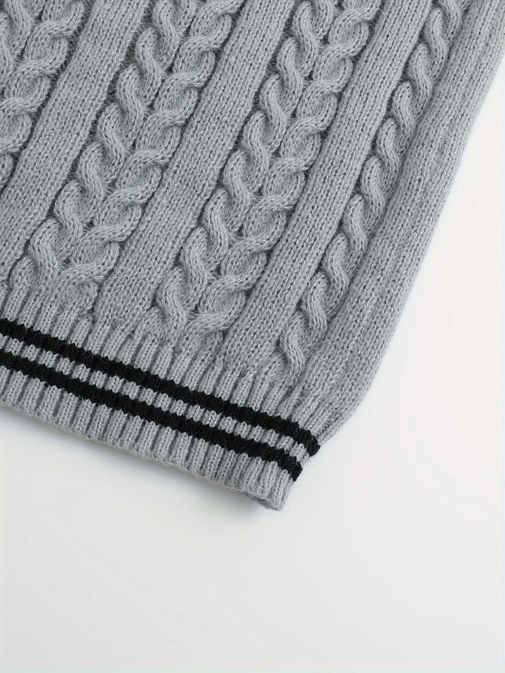 Graham | Cable-Knit V-Neck Vest