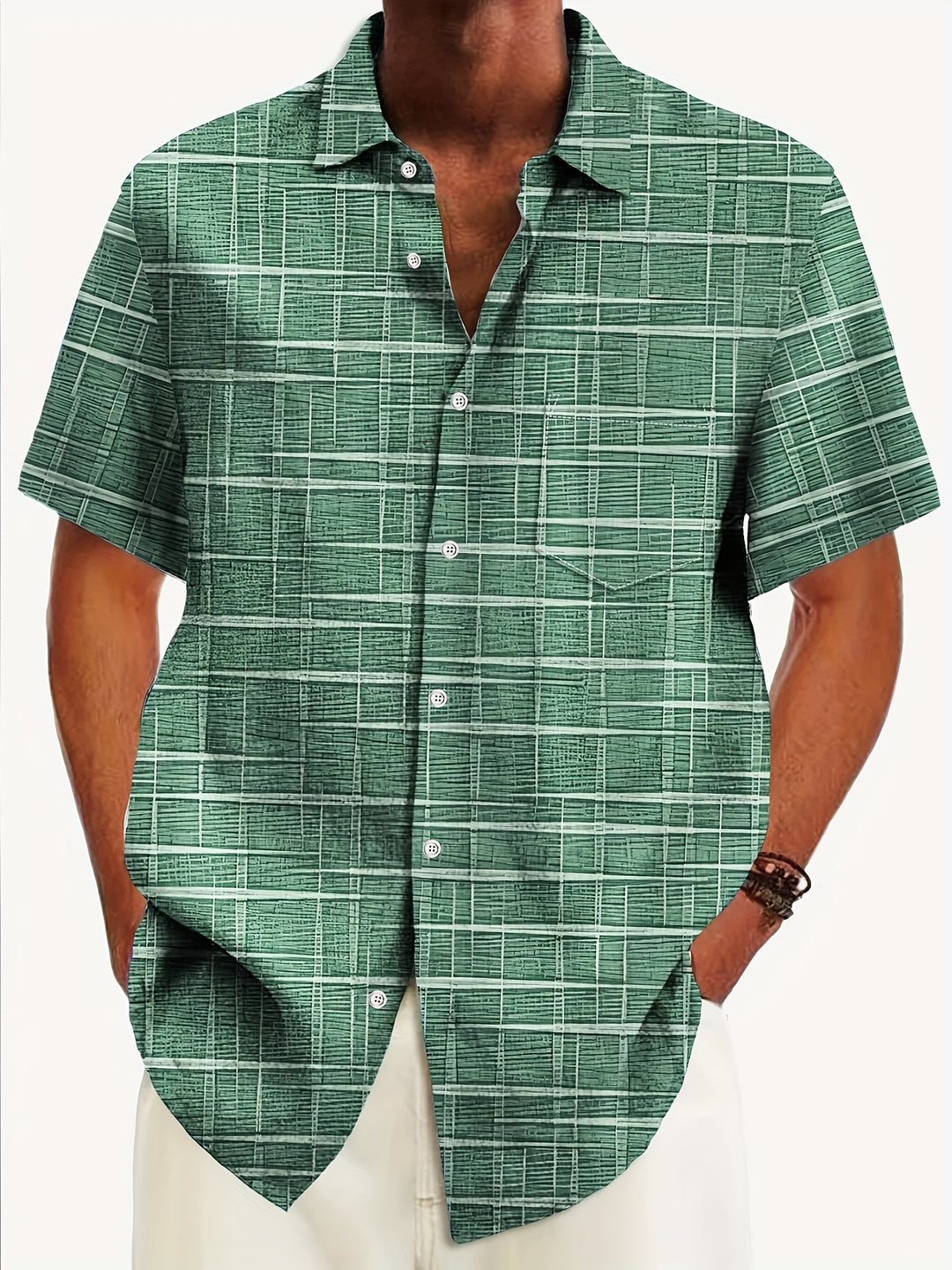 Weston | Textured Grid Short Sleeve Shirt