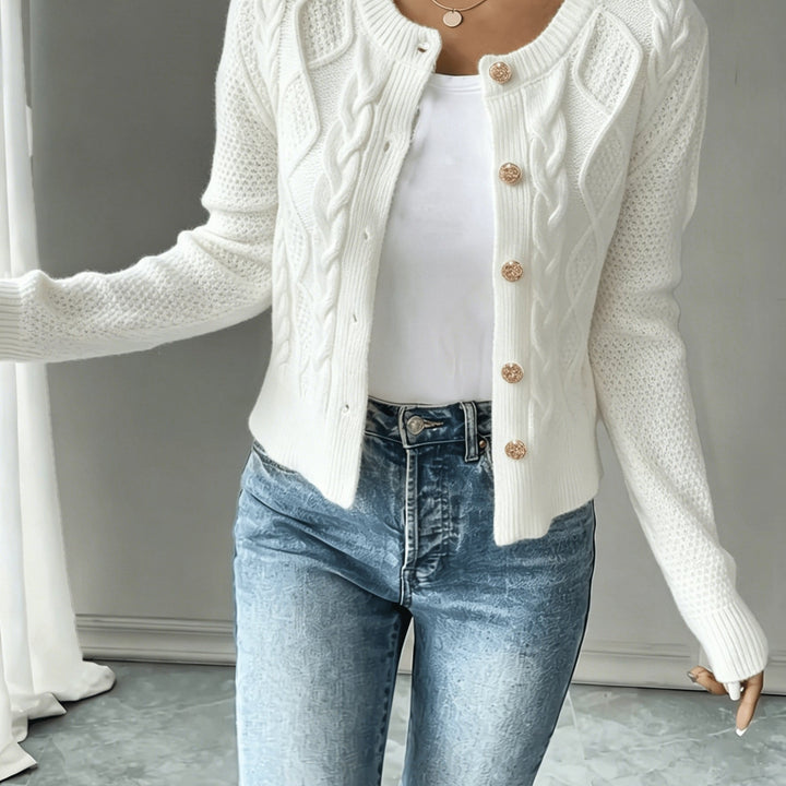 Matilda | Cable-Knit Button-Front Cardigan