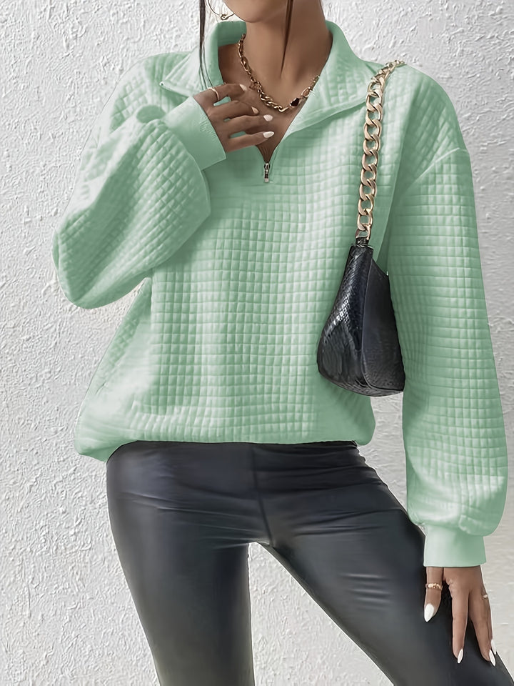 Corinna | Textured Half-Zip Pullover