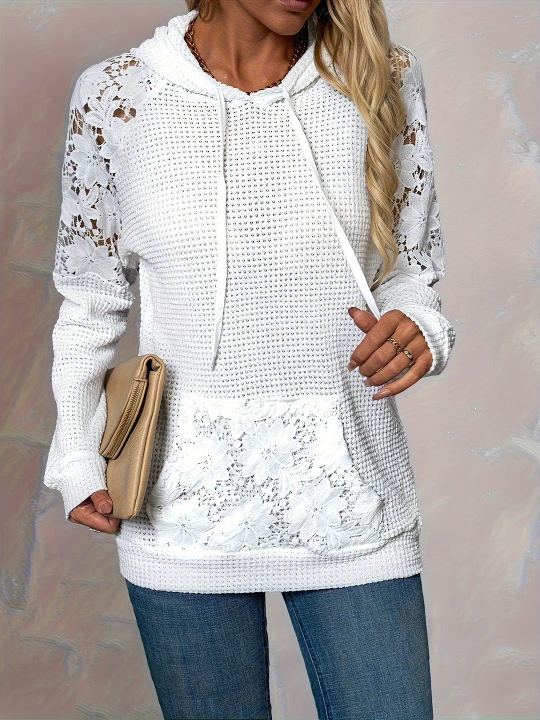 Lenora | Lace-Detail Hooded Top