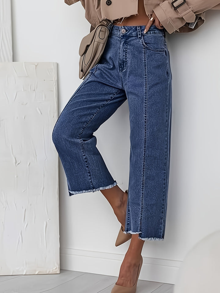 Wren | Cropped Straight-Leg Jeans