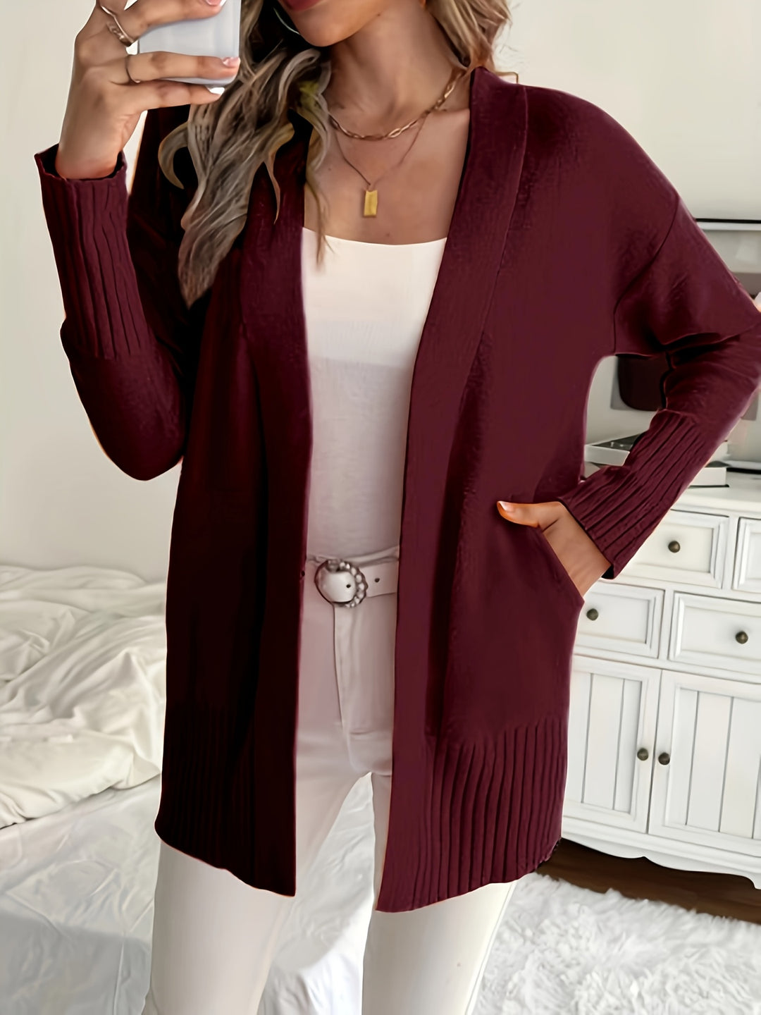 Charlotte | Draped Open-Front Cardigan