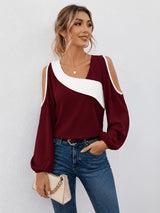 Larissa | Cold-Shoulder Color Block Top