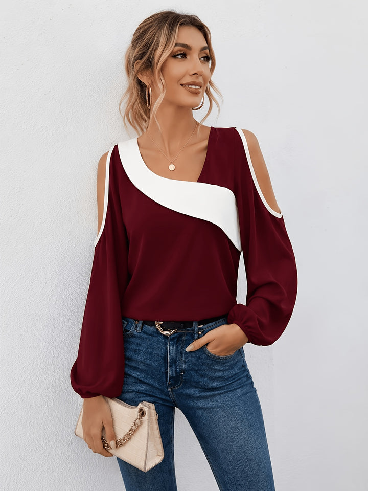 Larissa | Cold-Shoulder Color Block Top