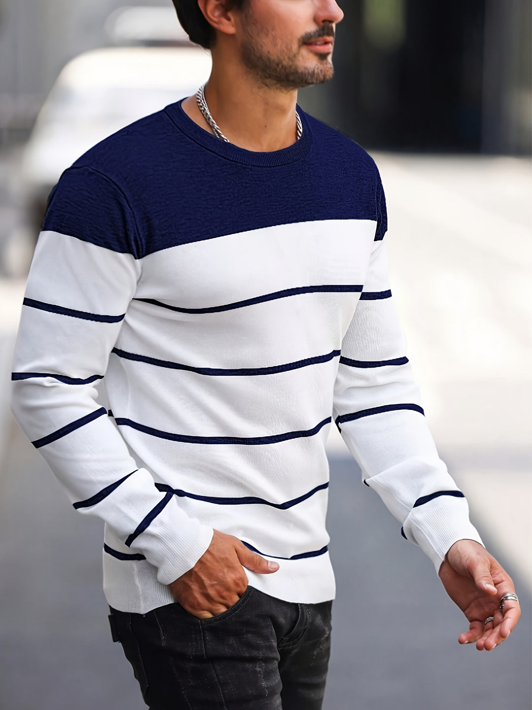 Bennington | Classic Striped Crew Neck Sweater