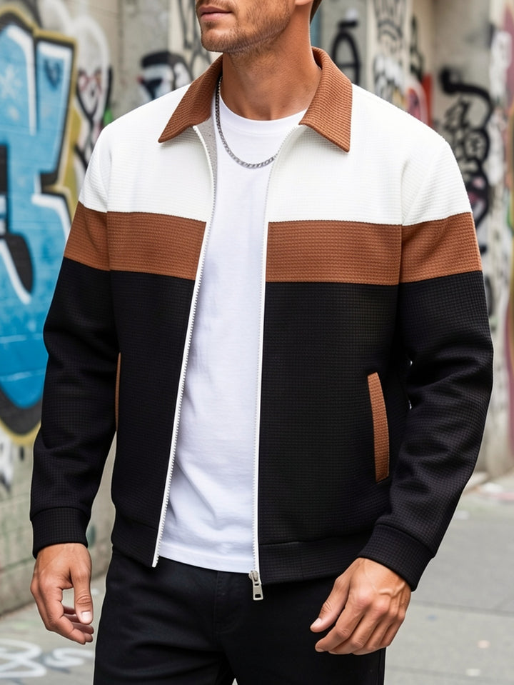 Caleb | Color-Block Zip-Up Jacket