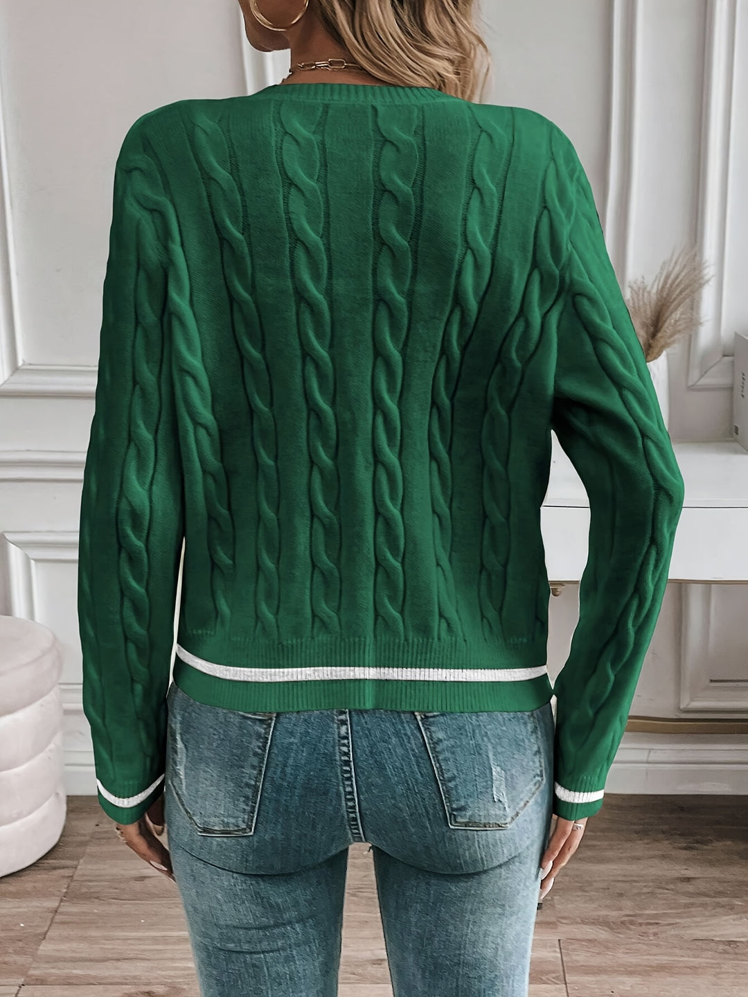 Brielle | Cable-Knit Button-Front Cardigan