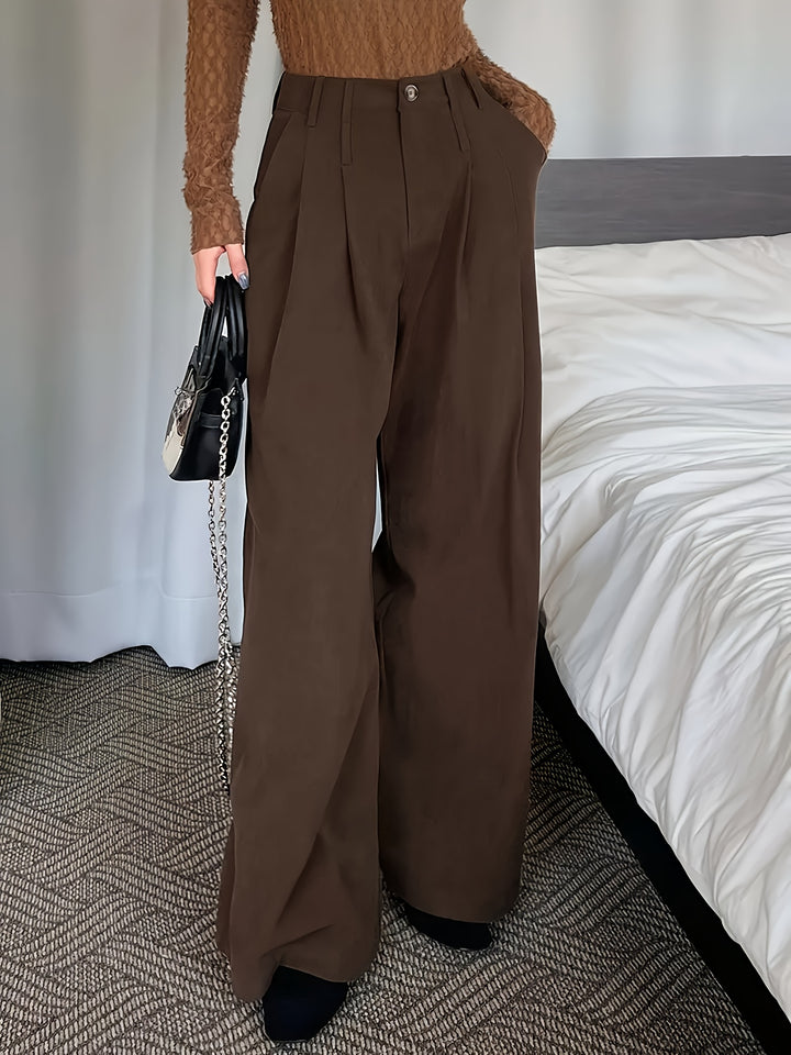 Louisa | Pleated Wide-Leg Trousers