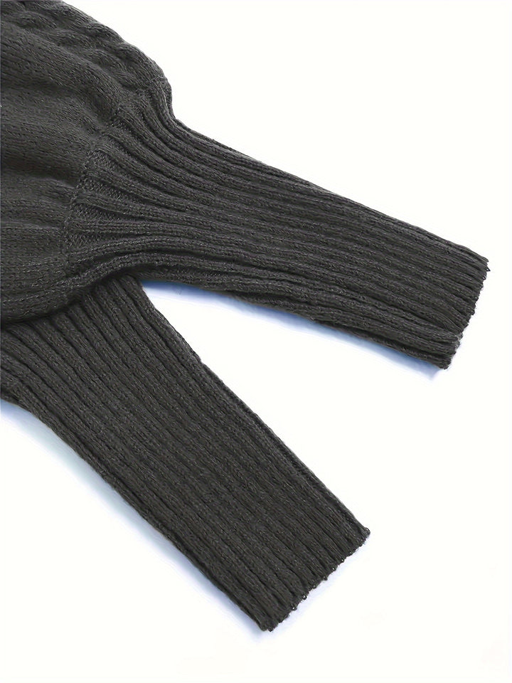 Brooke | Cable-Textured Half-Collar Sweater