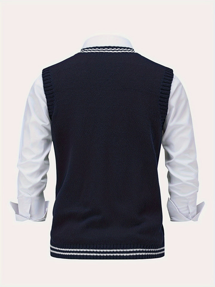 Graham | Cable-Knit V-Neck Vest