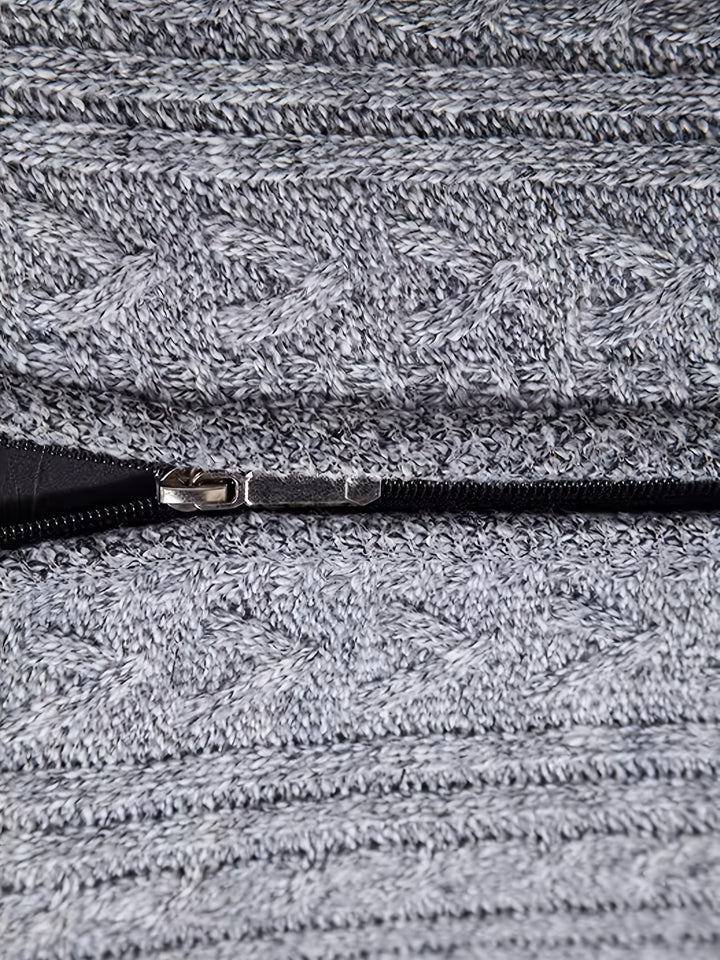 Malcolm | Textured Zip-Up Cardigan
