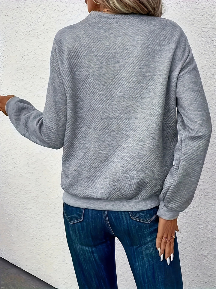 Delphina | Asymmetrical Button-Neck Sweater
