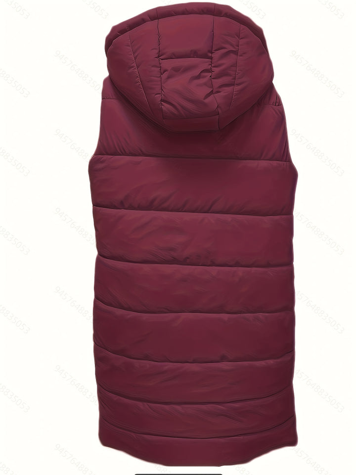 Lillian | Hooded Longline Quilted Vest