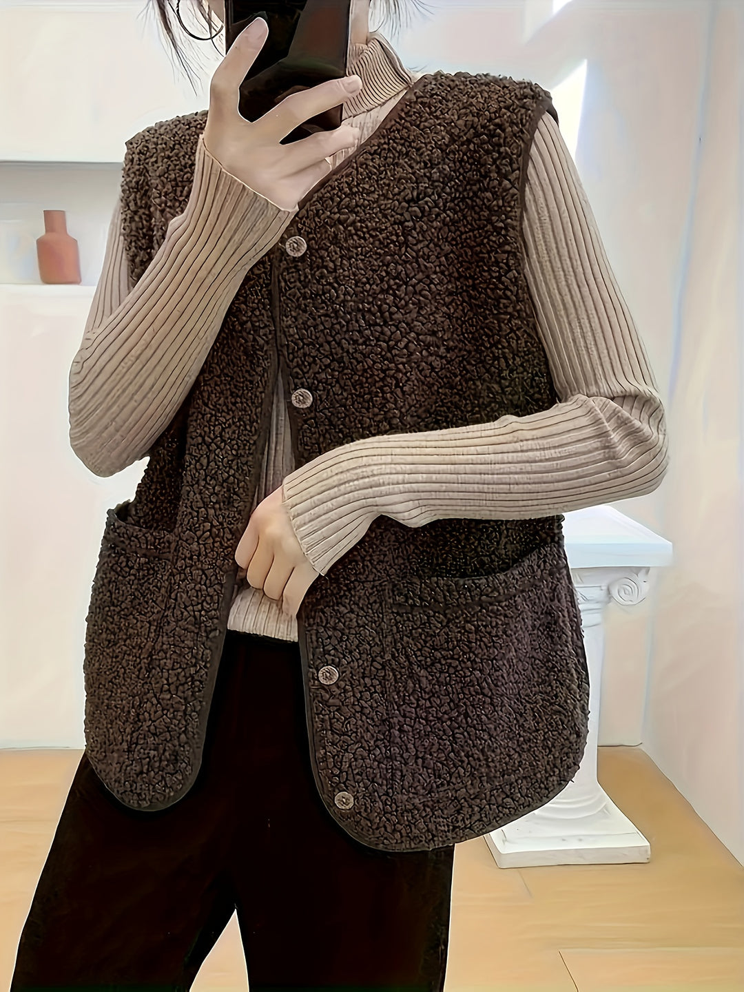 Georgia | Cozy Button-Front Vest