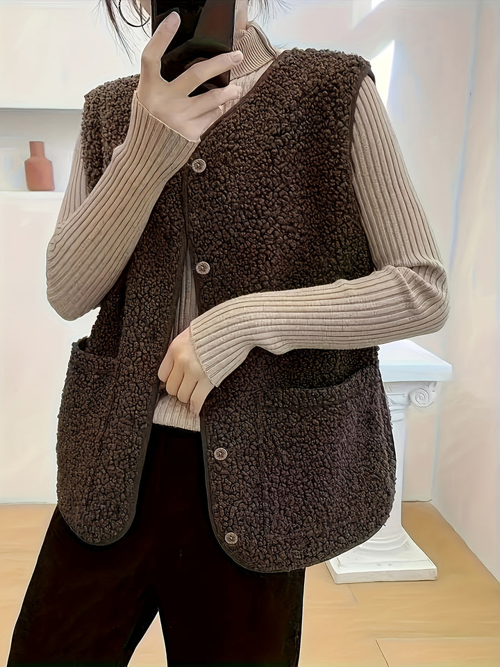 Georgia | Cozy Button-Front Vest