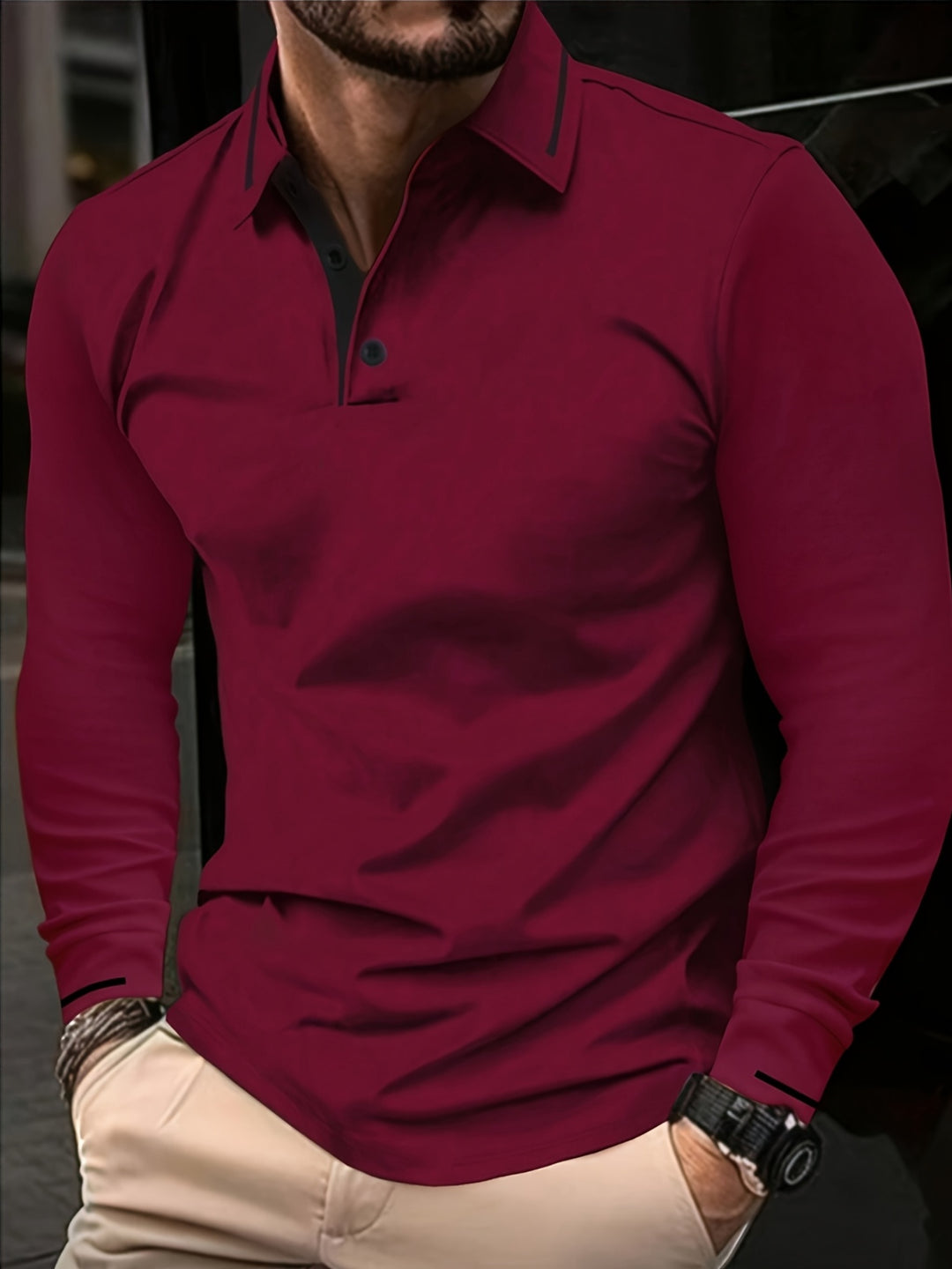 Emerson | Refined Long-Sleeve Polo Shirt