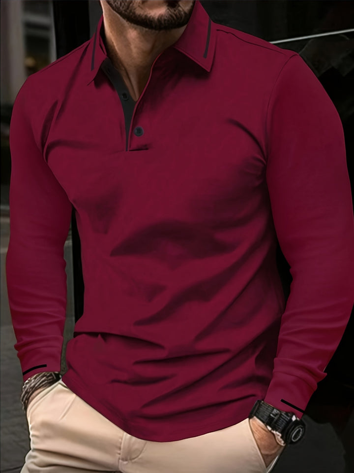 Emerson | Refined Long-Sleeve Polo Shirt