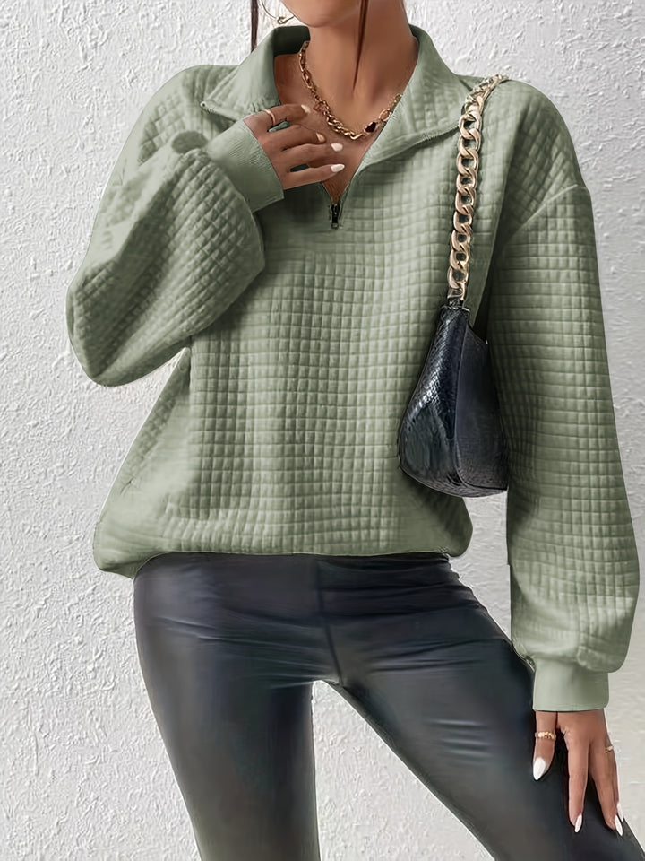 Corinna | Textured Half-Zip Pullover