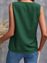 Maeve | Ruffled V-Neck Sleeveless Blouse