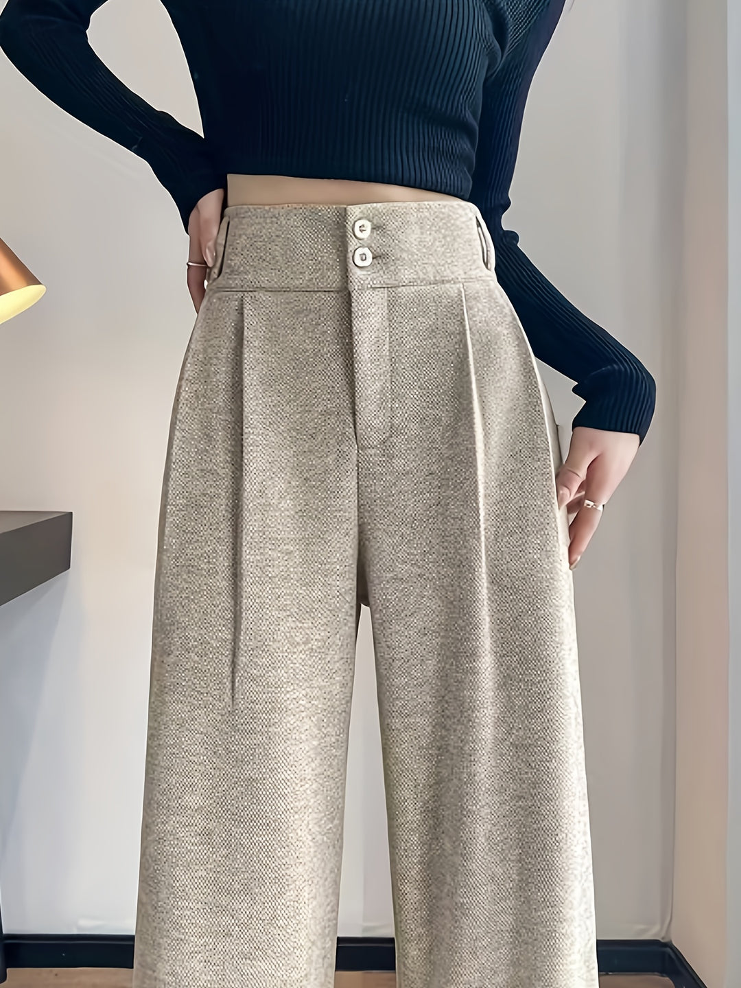 Penelope | High-Waisted Wide-Leg Trousers