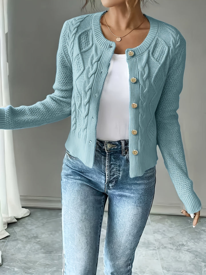 Matilda | Cable-Knit Button-Front Cardigan