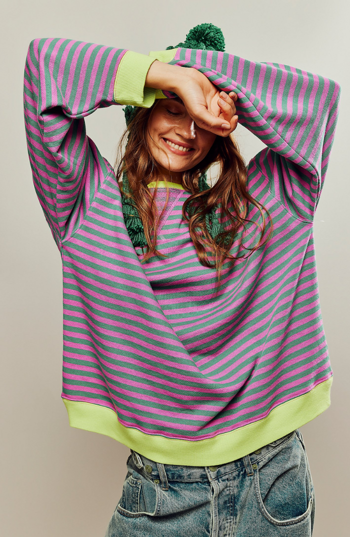 Elena | Striped Round-Neck Sweater