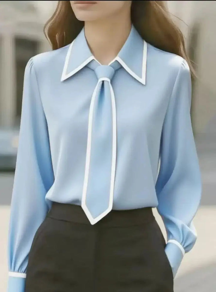 Wren | Contrast Tie Blouse