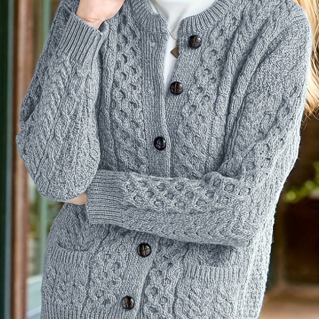 Annalise | Cable-Knit Button Cardigan