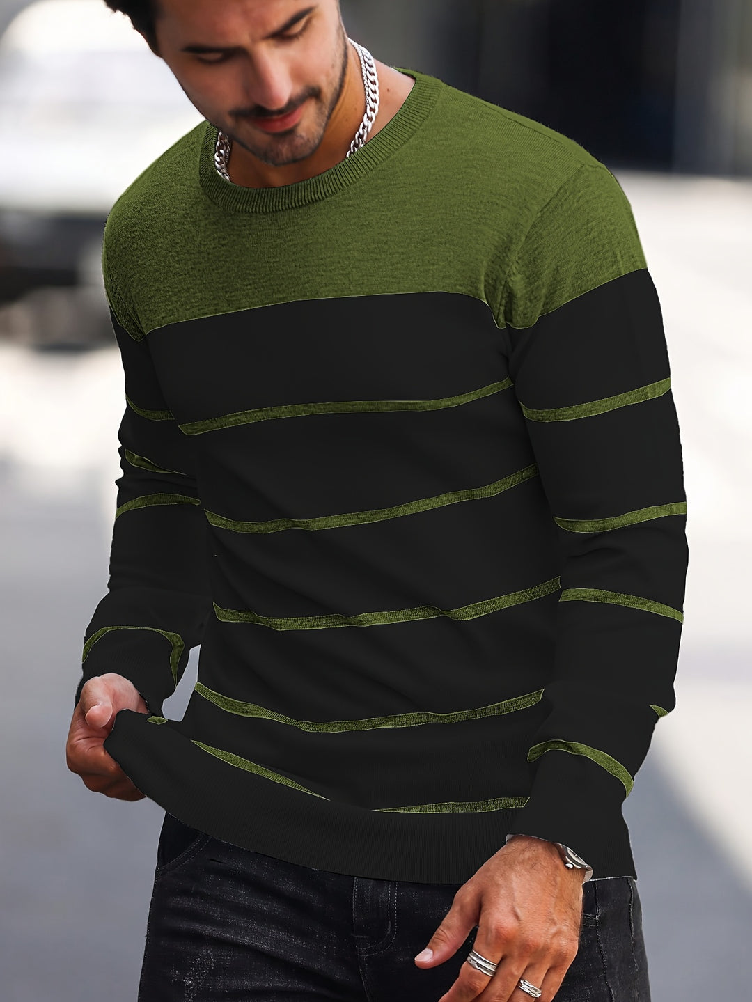 Bennington | Classic Striped Crew Neck Sweater