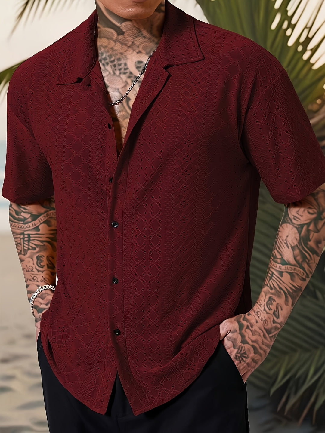 Elias | Textured Camp-Collar Shirt
