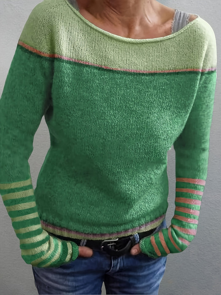 Sabine | Boat-Neck Color-Block Sweater