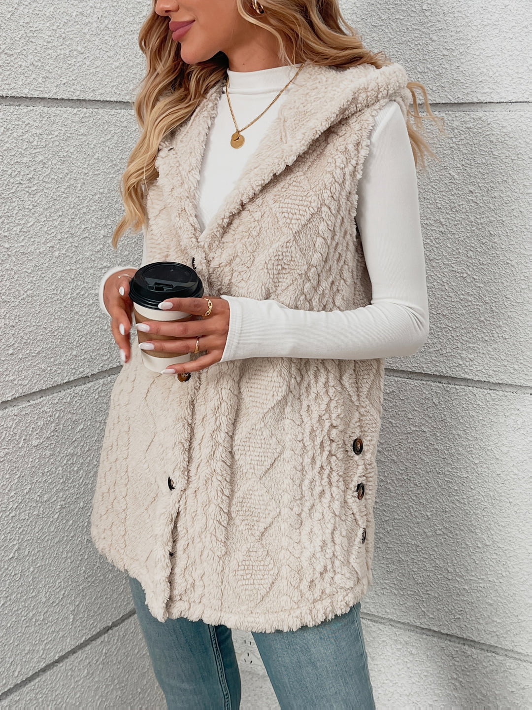 Greta | Cozy Hooded Button-Front Vest