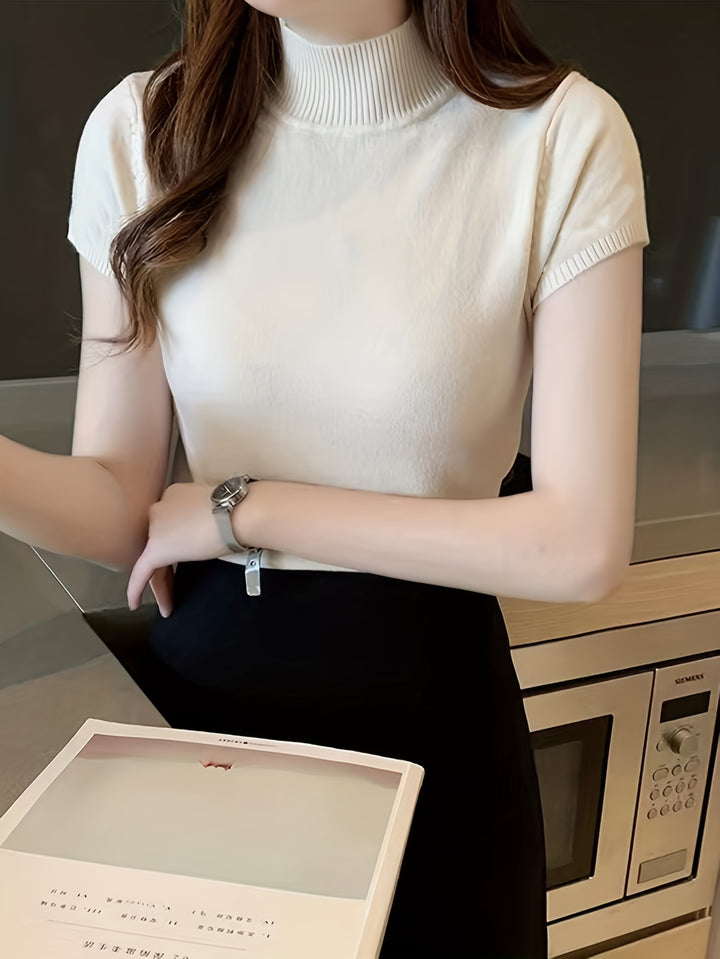 Marnie | Half-Turtleneck Short-Sleeve Top