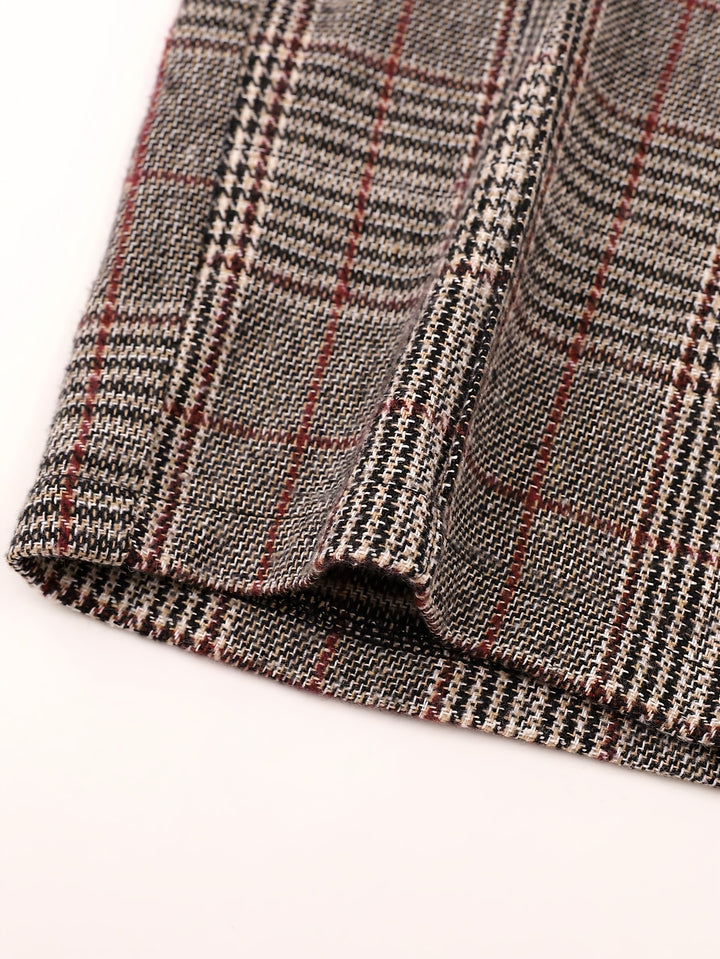 Brooke | Refined Wide-Leg Plaid Trousers