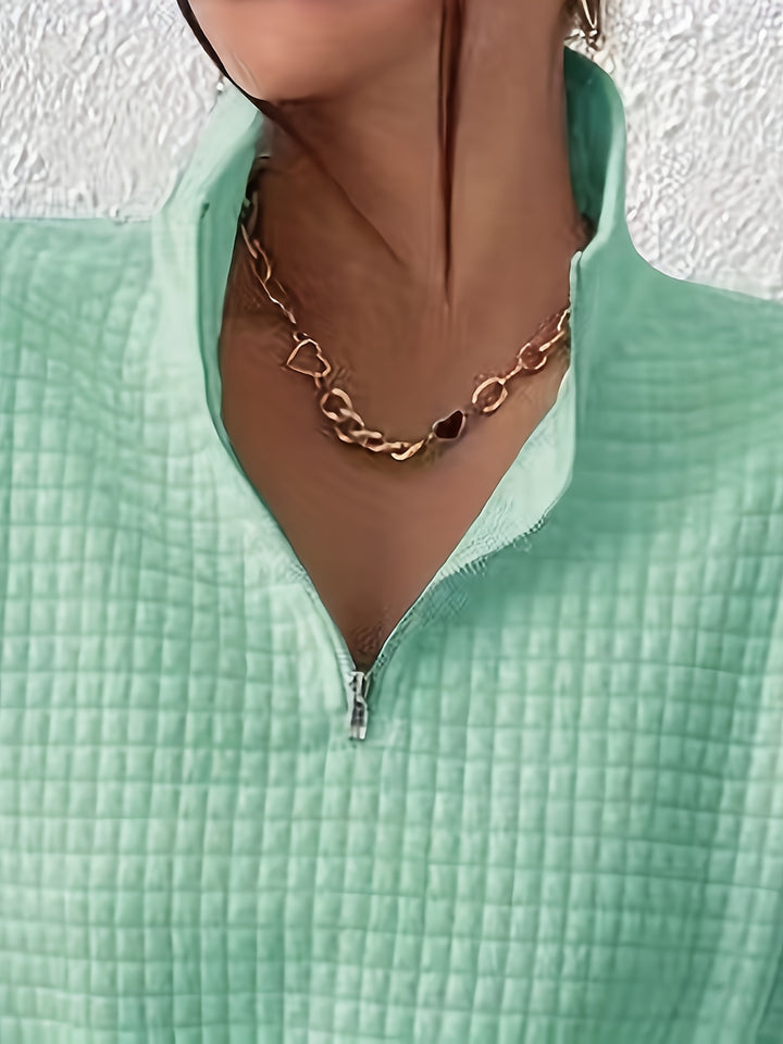 Corinna | Textured Half-Zip Pullover