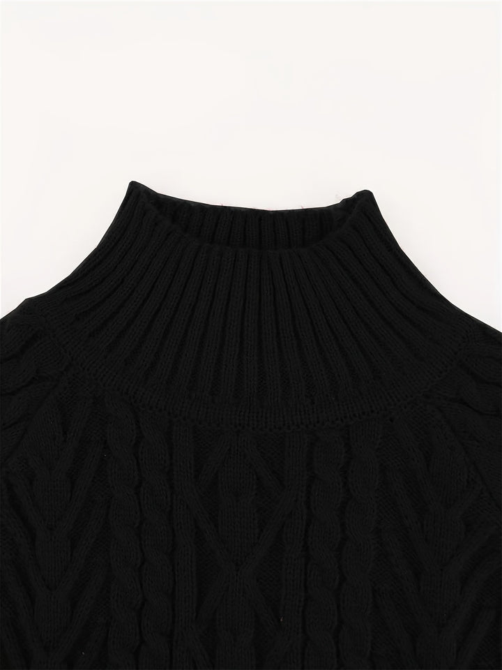 Brooke | Cable-Textured Half-Collar Sweater