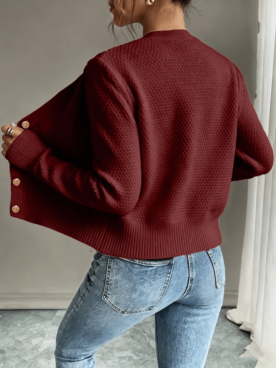 Matilda | Cable-Knit Button-Front Cardigan