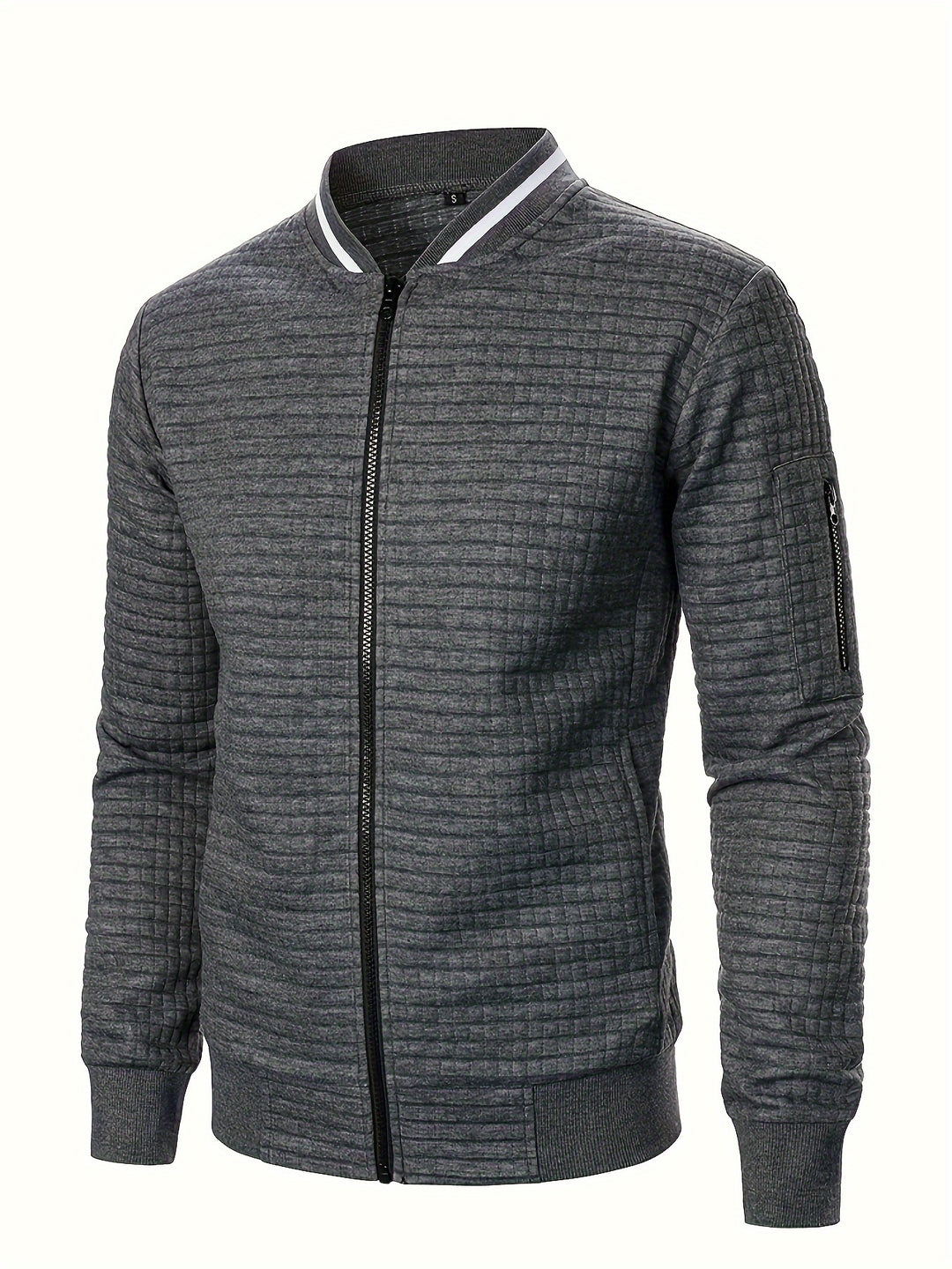 Hayes | Textured Zip Bomber Jacket