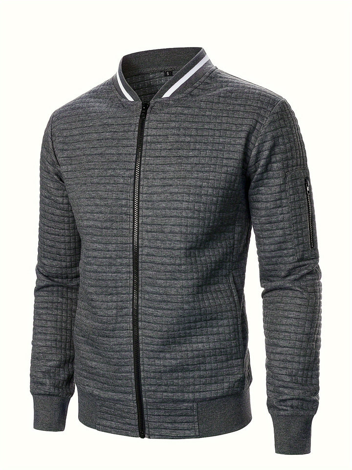 Hayes | Textured Zip Bomber Jacket