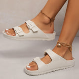 Sadie | Cushioned Double-Buckle Slide Sandals