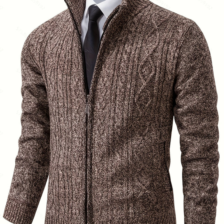 Malcolm | Textured Zip-Up Cardigan