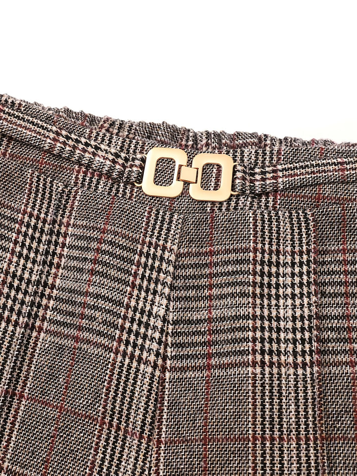 Brooke | Refined Wide-Leg Plaid Trousers