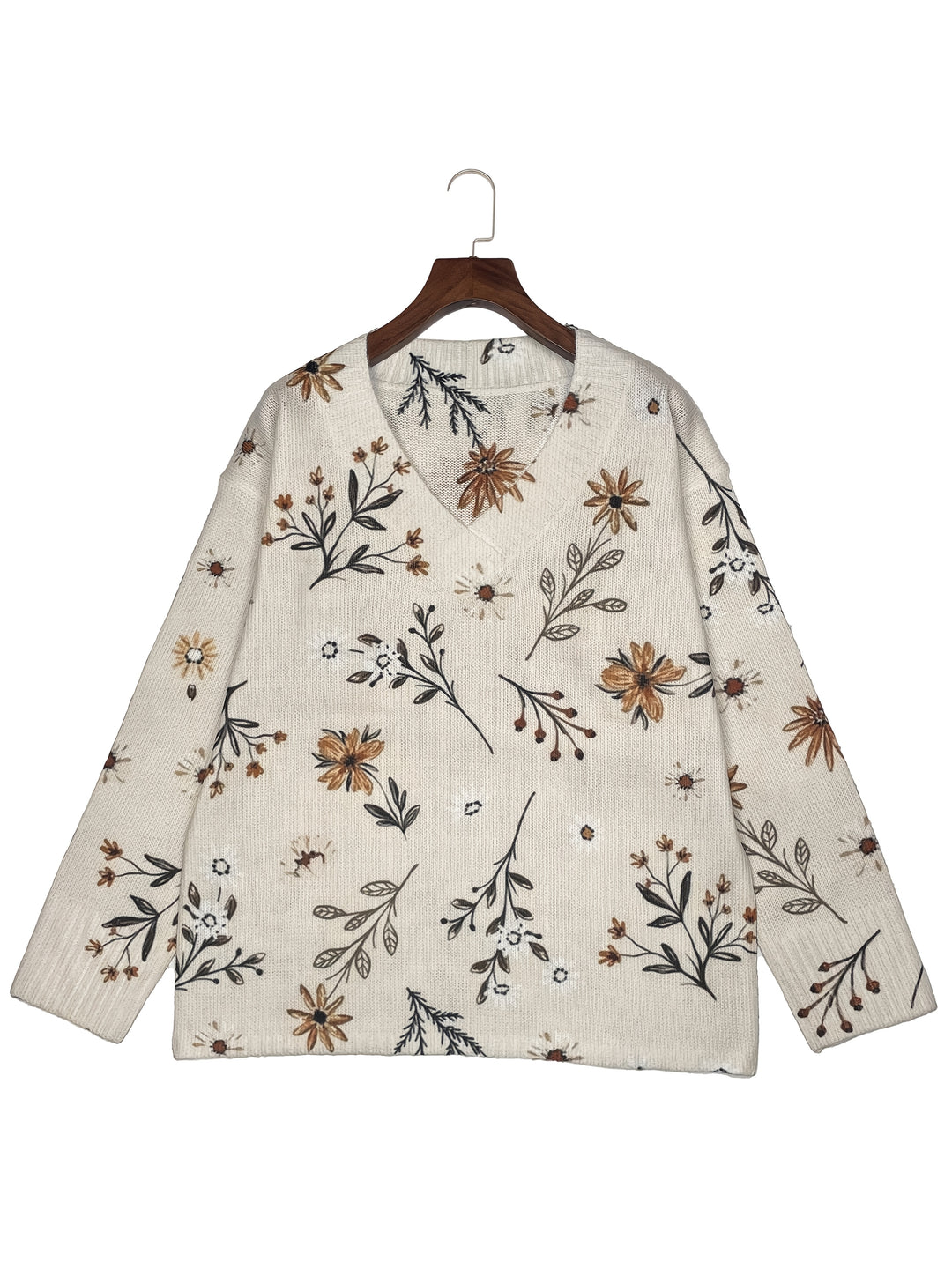 Magnolia | Floral V-Neck Sweater