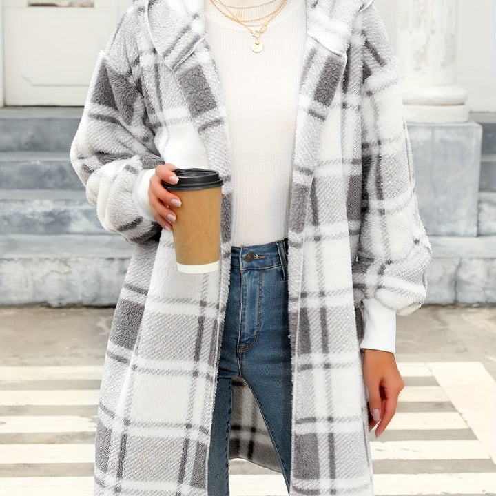 Priscilla | Checked Hooded Cardigan