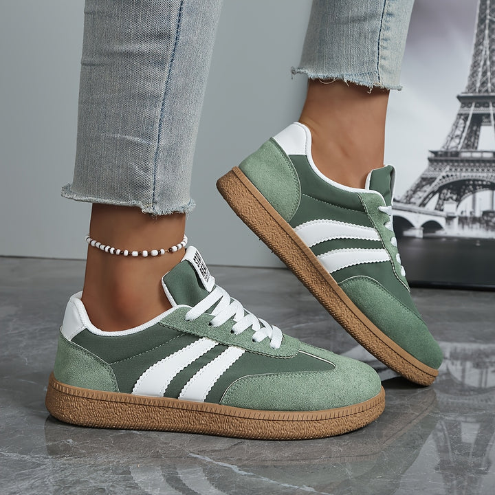 Seraphina | Retro Striped Lace-Up Sneakers