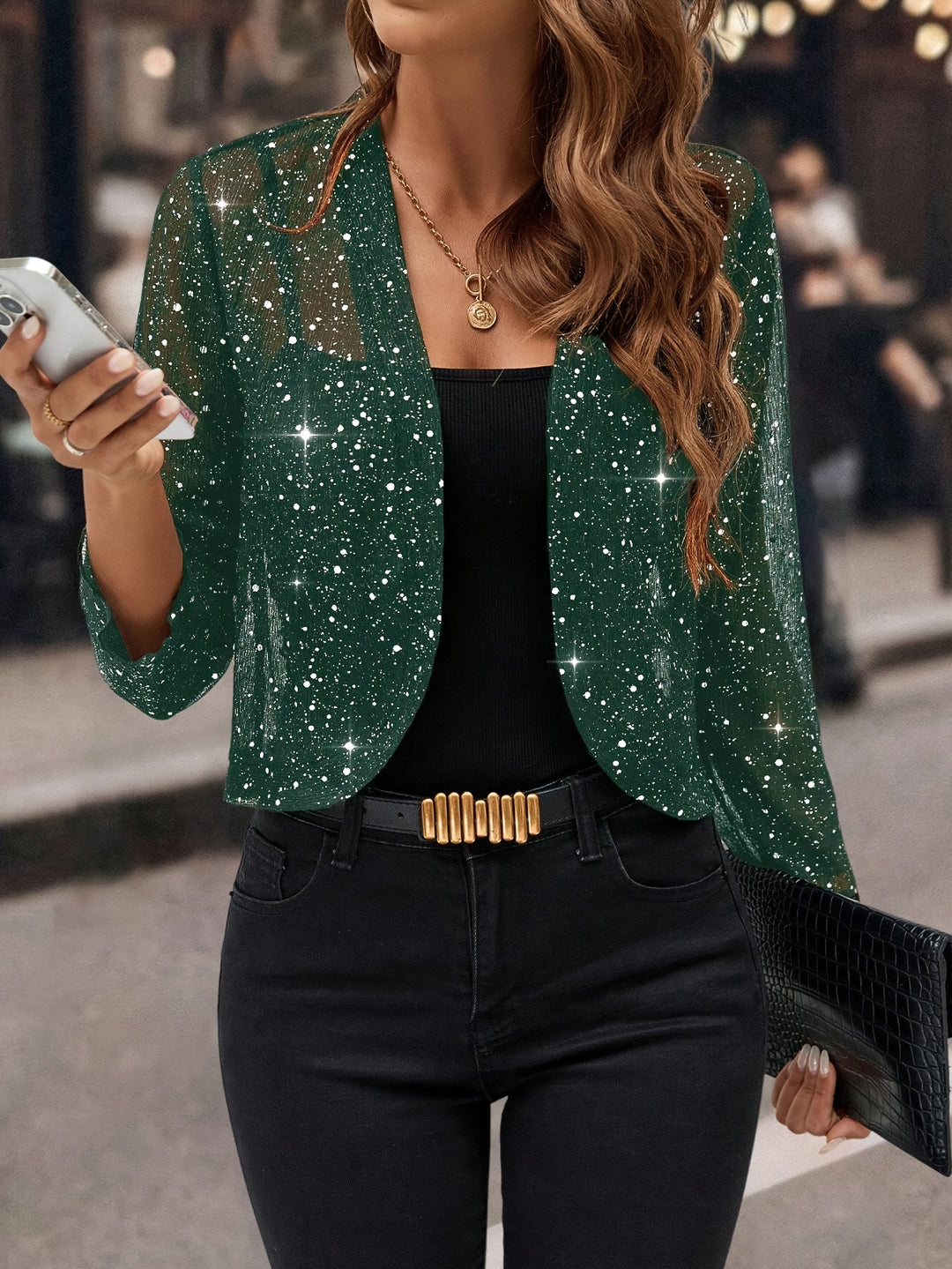 Simone | Shimmer Cropped Jacket