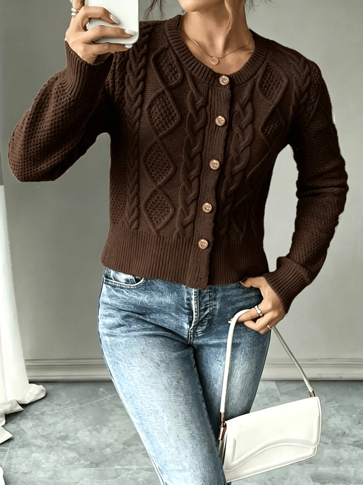 Matilda | Cable-Knit Button-Front Cardigan