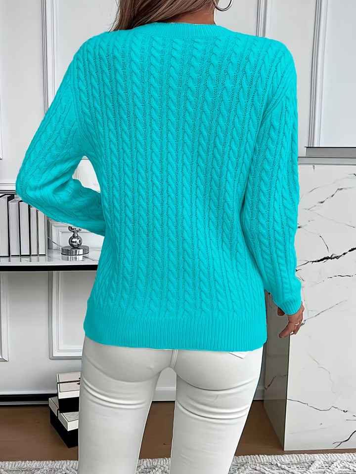 Elspeth | Cable-Knit Round Neck Sweater